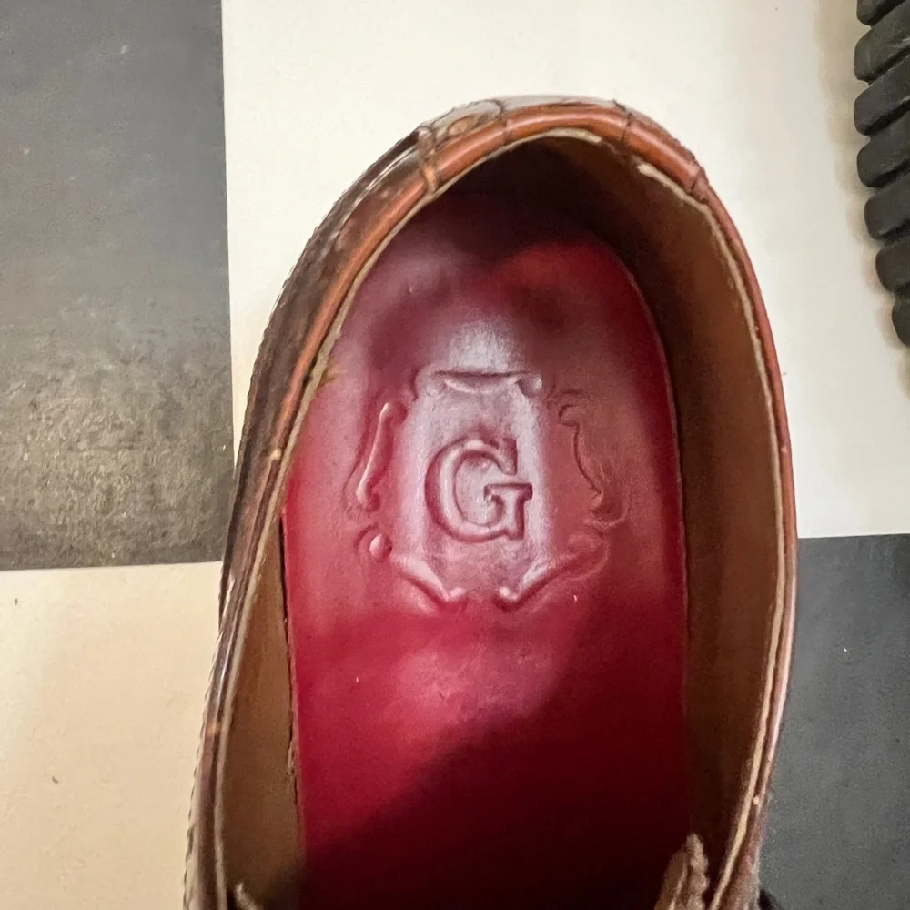 Grenson Brown Leather Platform Brogues with Red Insoles